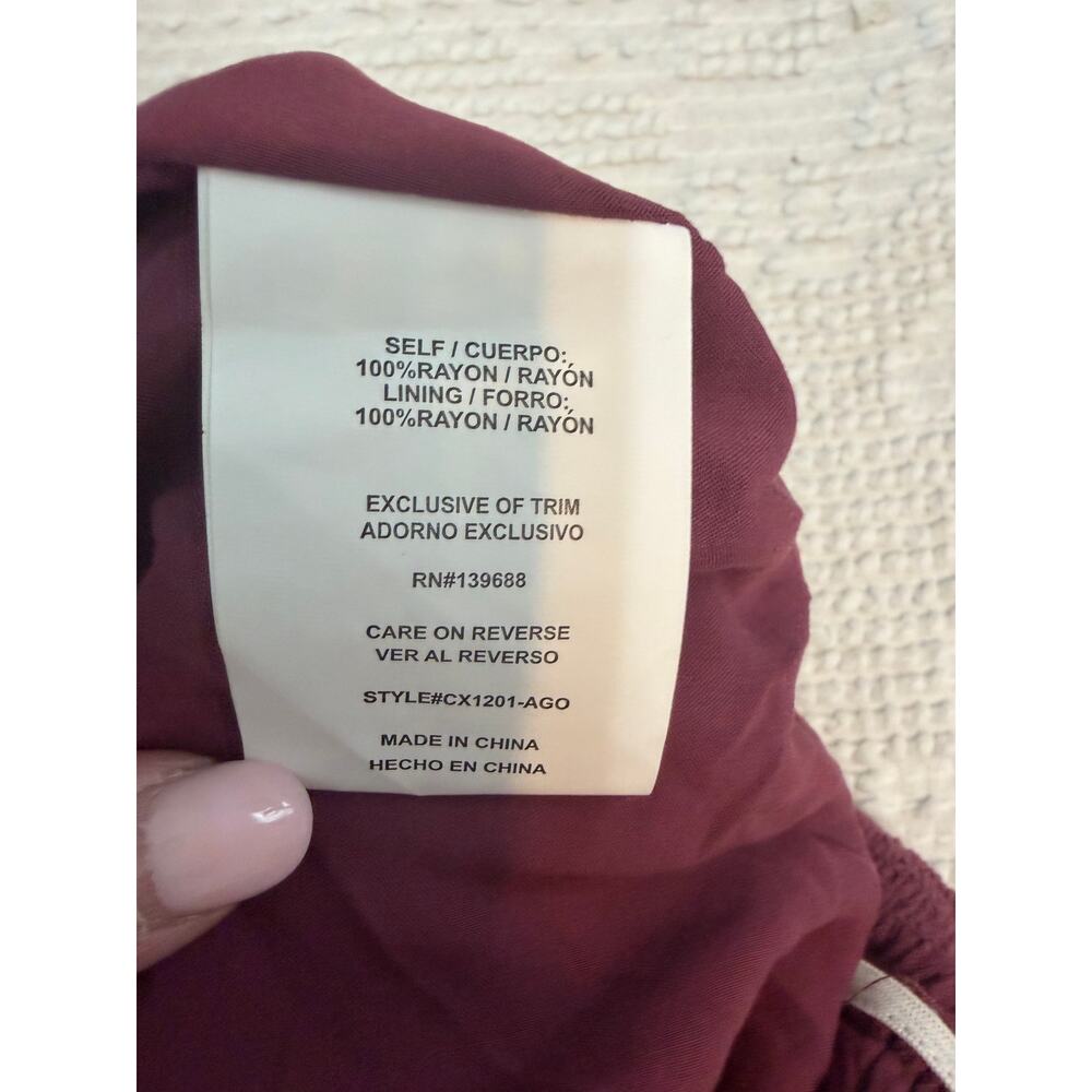 Coco + Jaimeson Boho Embroidered Wide Leg Jumpsuit Plum Rayon Festival Romper - Picture 7 of 7